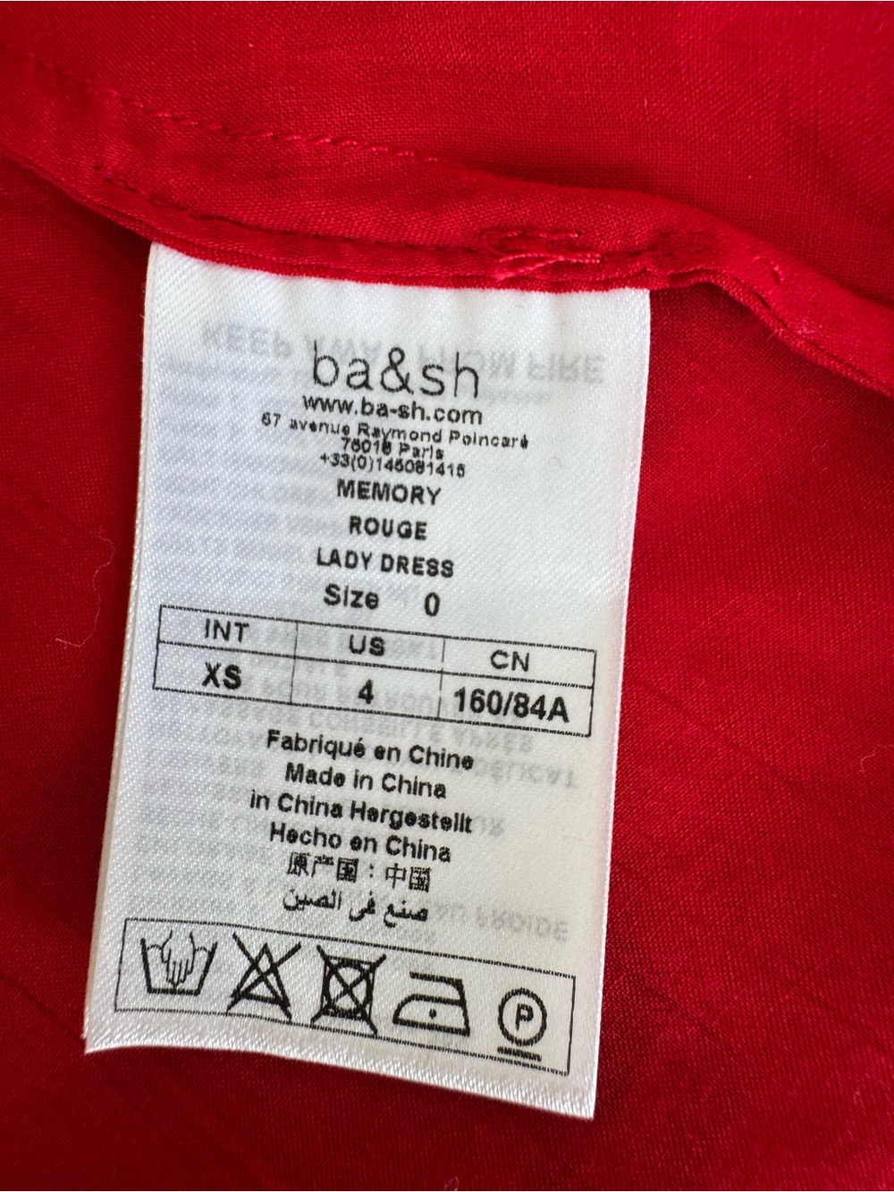 ba&sh Memory Dress in Rouge XS - Picture 6 of 6